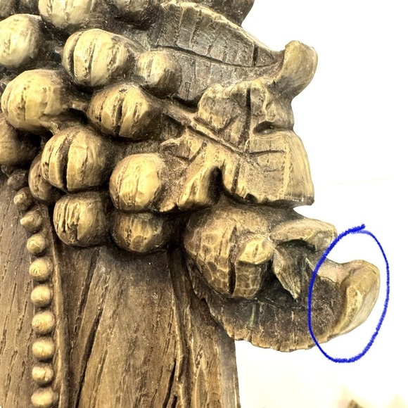 Vintage Homco Gray Weathered Wood Fruit Sconce Candle Holders - Pair (1975) - Picture 8 of 9